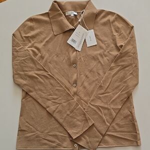 Vince Tan Long Sleeve Button Down Shirt